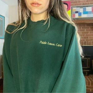 Vintage 90s Pride Lawncare Oversized Crewneck Sweatshirt Embroidered For…
